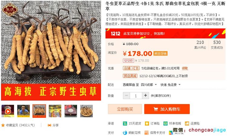 ?朱氏冬蟲夏草淘寶店鋪圖片