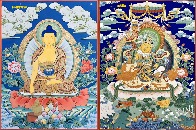 釋迦牟尼佛和黃財(cái)神唐卡